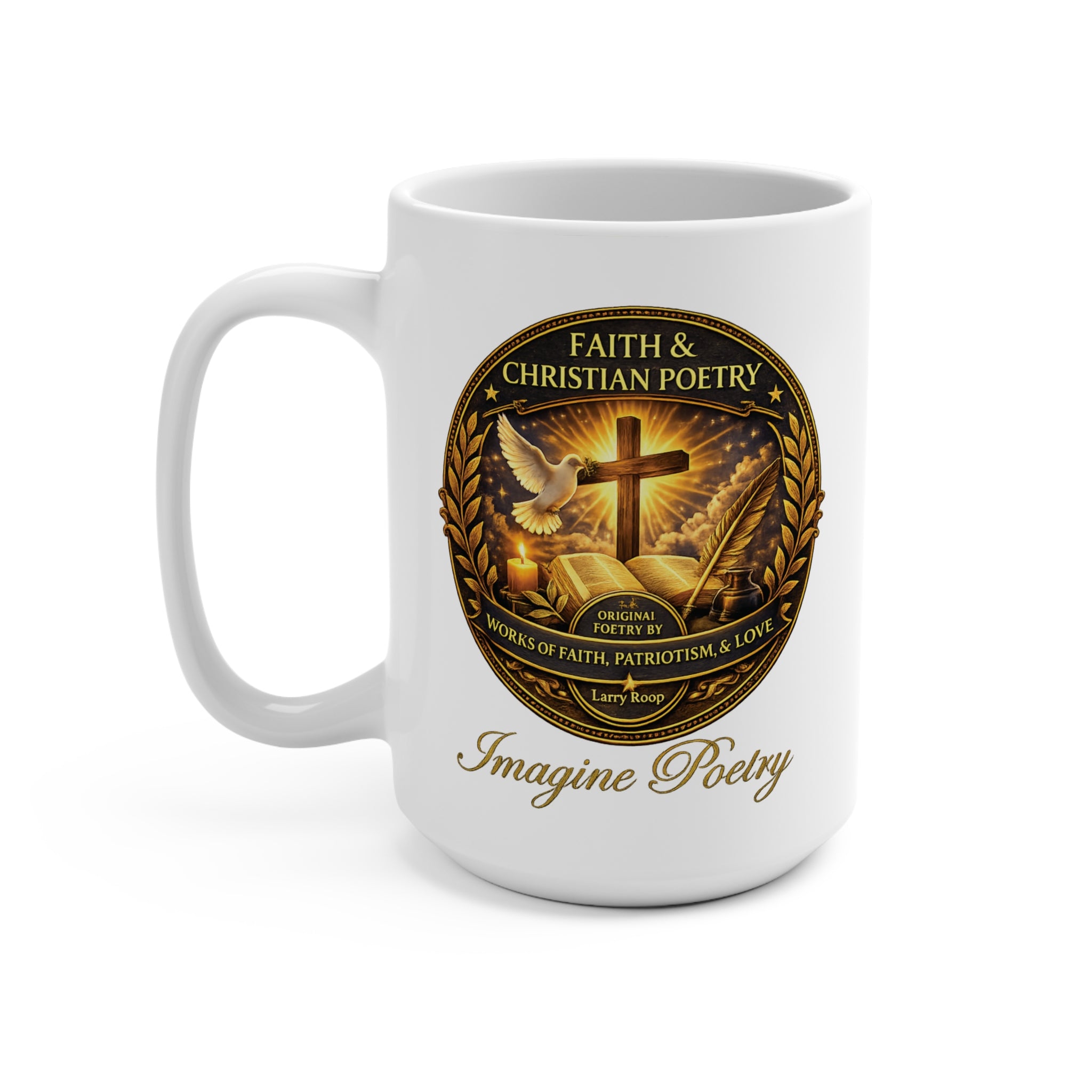 Imagine Poetry Christian Faith White Mug 15oz