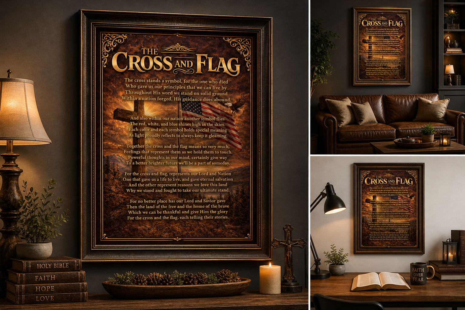 The Cross and Flag Poster