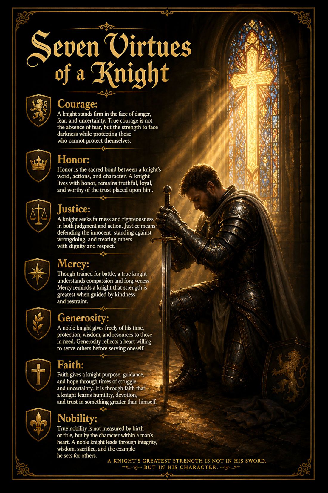 Seven Virtues of a Knight Poster