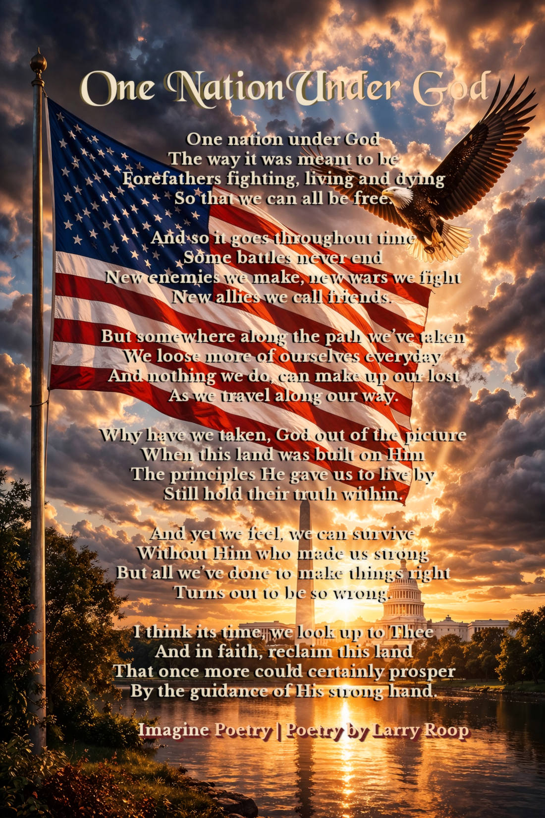 One Nation Under God – Patriotic Christian Wall Art Poster